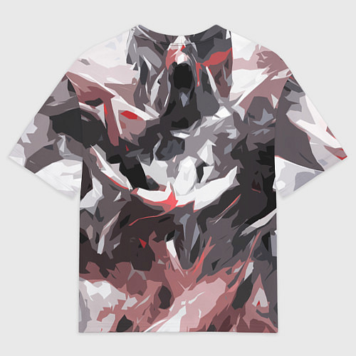 Мужская футболка оверсайз Абстрактный узор черно-серый / 3D-принт – фото 2