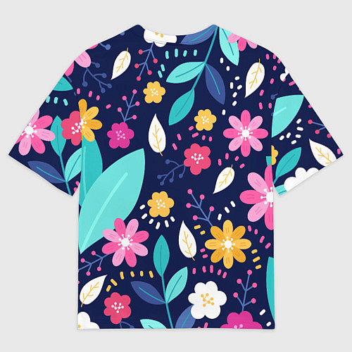 Мужская футболка оверсайз Абстракция цветочный фон / 3D-принт – фото 2