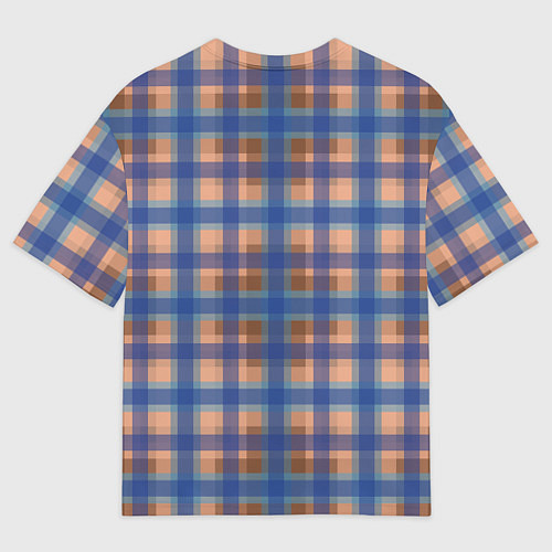 Мужская футболка оверсайз Клетка в клетку / 3D-принт – фото 2