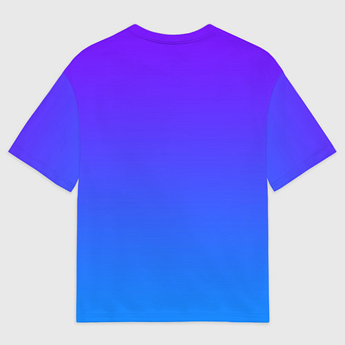 Мужская футболка оверсайз Фиолетово синий градиент / 3D-принт – фото 2