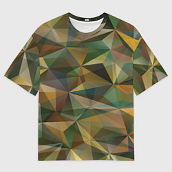 Футболка оверсайз мужская Милитари абстракция стекло, цвет: 3D-принт