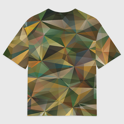 Мужская футболка оверсайз Милитари абстракция стекло / 3D-принт – фото 2