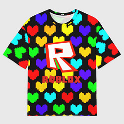 Мужская футболка оверсайз Роблокс сердца