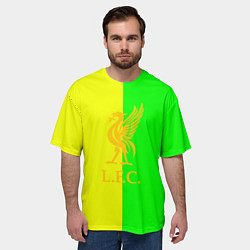 Футболка оверсайз мужская Ливерпуль текстура спорт, цвет: 3D-принт — фото 2