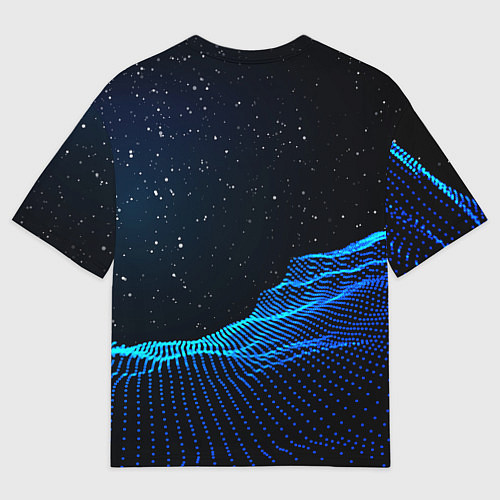 Мужская футболка оверсайз Warhammer 40000 space marine 2 ультрамарин / 3D-принт – фото 2