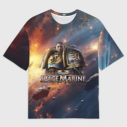 Мужская футболка оверсайз Warhammer 40000 space marine 2 Captain Titus