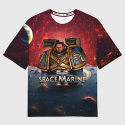 Футболка оверсайз мужская Warhammer 40000 space marine 2 Captain Titus, цвет: 3D-принт