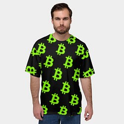 Футболка оверсайз мужская Биткоин кислотные монеты, цвет: 3D-принт — фото 2
