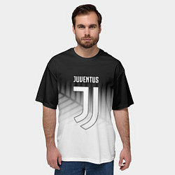 Футболка оверсайз мужская Ювентус геометрия, цвет: 3D-принт — фото 2