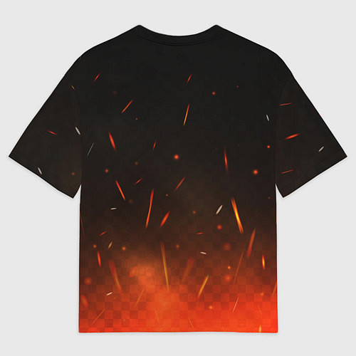 Мужская футболка оверсайз Warhammer 40000 space marine 2 logo fire / 3D-принт – фото 2