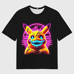 Футболка оверсайз мужская Terrible Pikachu - halloween fantasy, цвет: 3D-принт