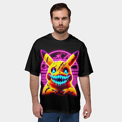 Футболка оверсайз мужская Terrible Pikachu - halloween fantasy, цвет: 3D-принт — фото 2
