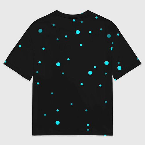 Мужская футболка оверсайз Герб РФ голубые краски / 3D-принт – фото 2