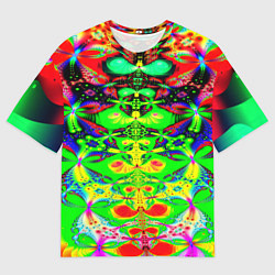 Футболка оверсайз мужская Оптический фрактал кислота, цвет: 3D-принт