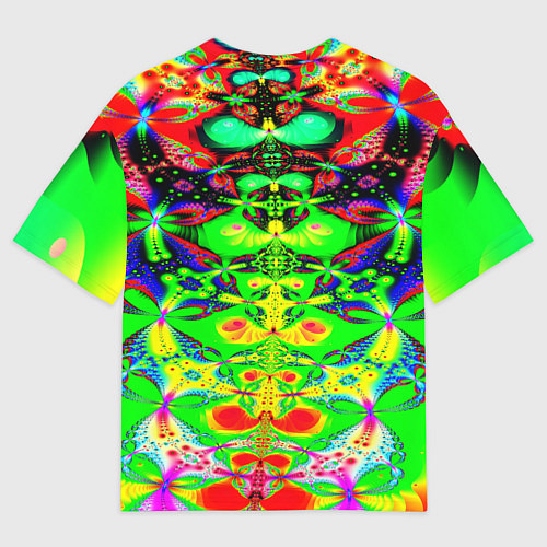 Мужская футболка оверсайз Оптический фрактал кислота / 3D-принт – фото 2