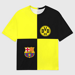 Футболка оверсайз мужская Barcelona x Borussia, цвет: 3D-принт