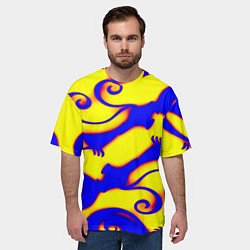 Футболка оверсайз мужская Аниме драконы неон, цвет: 3D-принт — фото 2