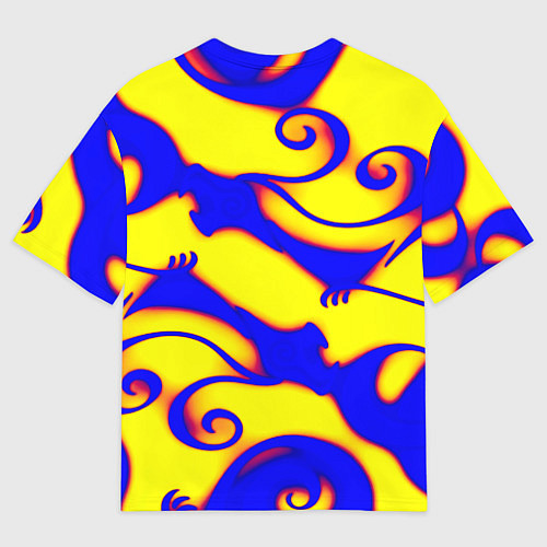 Мужская футболка оверсайз Аниме драконы неон / 3D-принт – фото 2
