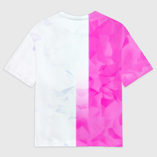 Мужская футболка оверсайз Game over pink abstraction / 3D-принт – фото 2
