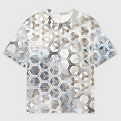 Футболка оверсайз мужская Зеркальные соты с переливами света, цвет: 3D-принт