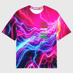 Мужская футболка оверсайз Milano - neon abstraction