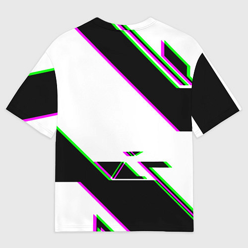 Мужская футболка оверсайз Cyberpunk logo geometry / 3D-принт – фото 2