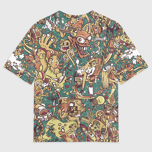 Мужская футболка оверсайз Монстры и девушки / 3D-принт – фото 2