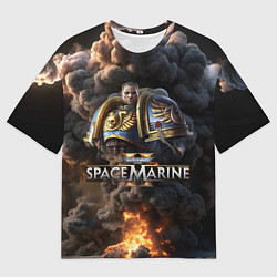 Футболка оверсайз мужская Captain Titus Warhammer 40000 space marine 2, цвет: 3D-принт