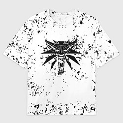 Мужская футболка оверсайз Ведьмак краски лого