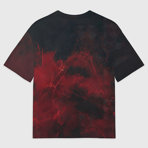 Мужская футболка оверсайз Тыквенный Джек в багровых тонах / 3D-принт – фото 2