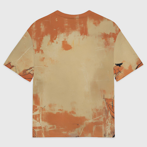 Мужская футболка оверсайз Тыквенный Джек в оранжевых тонах / 3D-принт – фото 2