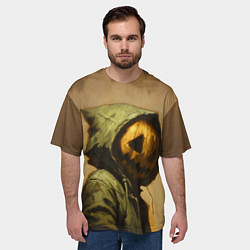 Футболка оверсайз мужская Тыквенный Джек в болотном худи, цвет: 3D-принт — фото 2