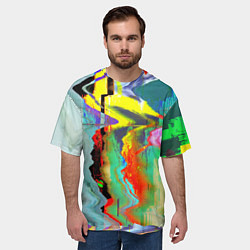 Футболка оверсайз мужская Текстура глитч краски, цвет: 3D-принт — фото 2