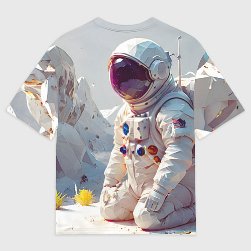 Мужская футболка оверсайз Космонавт на фантастической планете / 3D-принт – фото 2