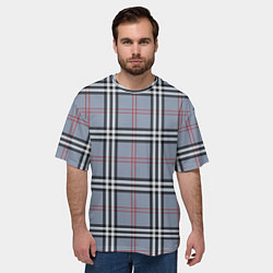 Футболка оверсайз мужская Стильная клетка - шотландская, цвет: 3D-принт — фото 2