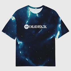 Мужская футболка оверсайз Deadlock logo синие молнии