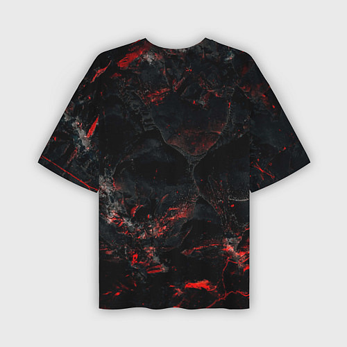 Мужская футболка оверсайз Deadlock logo red texture / 3D-принт – фото 2