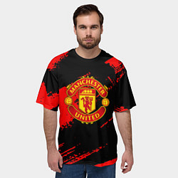 Футболка оверсайз мужская Манчестер Юнайтед фк, цвет: 3D-принт — фото 2