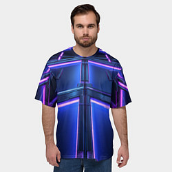Футболка оверсайз мужская Неоновая световая конструкция, цвет: 3D-принт — фото 2