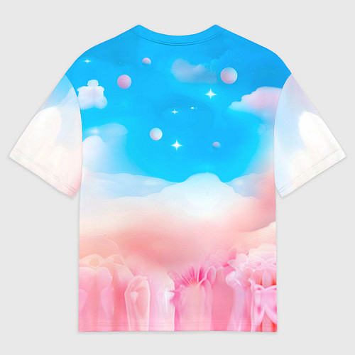 Мужская футболка оверсайз Белый медвежонок - кукла / 3D-принт – фото 2