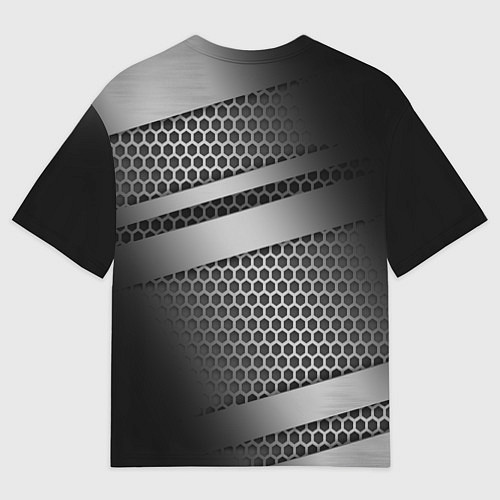 Мужская футболка оверсайз Карбоновая текстура хром / 3D-принт – фото 2