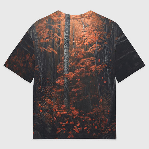 Мужская футболка оверсайз Медведь в осеннем лесу / 3D-принт – фото 2
