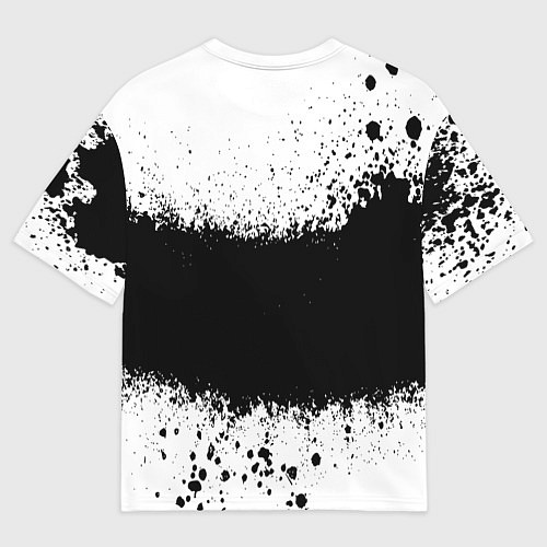 Мужская футболка оверсайз Просто краски чёрные / 3D-принт – фото 2