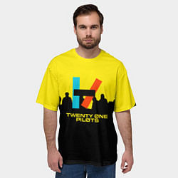 Футболка оверсайз мужская Twenty one pilots rock steel, цвет: 3D-принт — фото 2