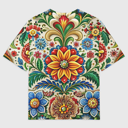 Мужская футболка оверсайз Русские классические узоры и орнамент / 3D-принт – фото 2