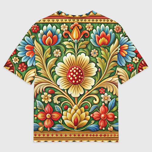 Мужская футболка оверсайз Стиль советского ковра узоры и орнамент / 3D-принт – фото 2