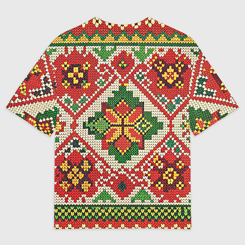 Мужская футболка оверсайз Классические русские узоры и орнамент / 3D-принт – фото 2