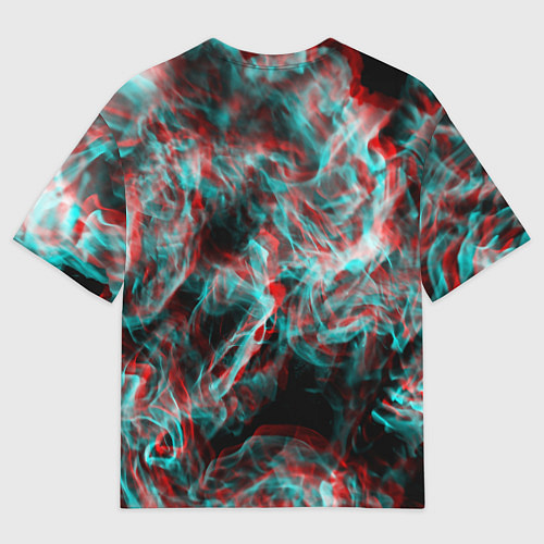 Мужская футболка оверсайз Дым из вейпа глитч / 3D-принт – фото 2