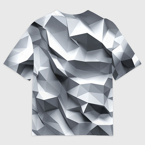 Мужская футболка оверсайз Белая геометрия с искажением / 3D-принт – фото 2