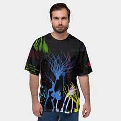 Футболка оверсайз мужская Неоновый сюреализм, цвет: 3D-принт — фото 2
